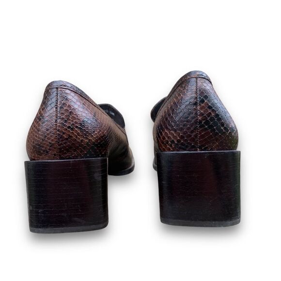 Bass Arianna Brown Reptile Snake Animal Print Square Toe Comfort Shoes size 9 - Picture 9 of 16